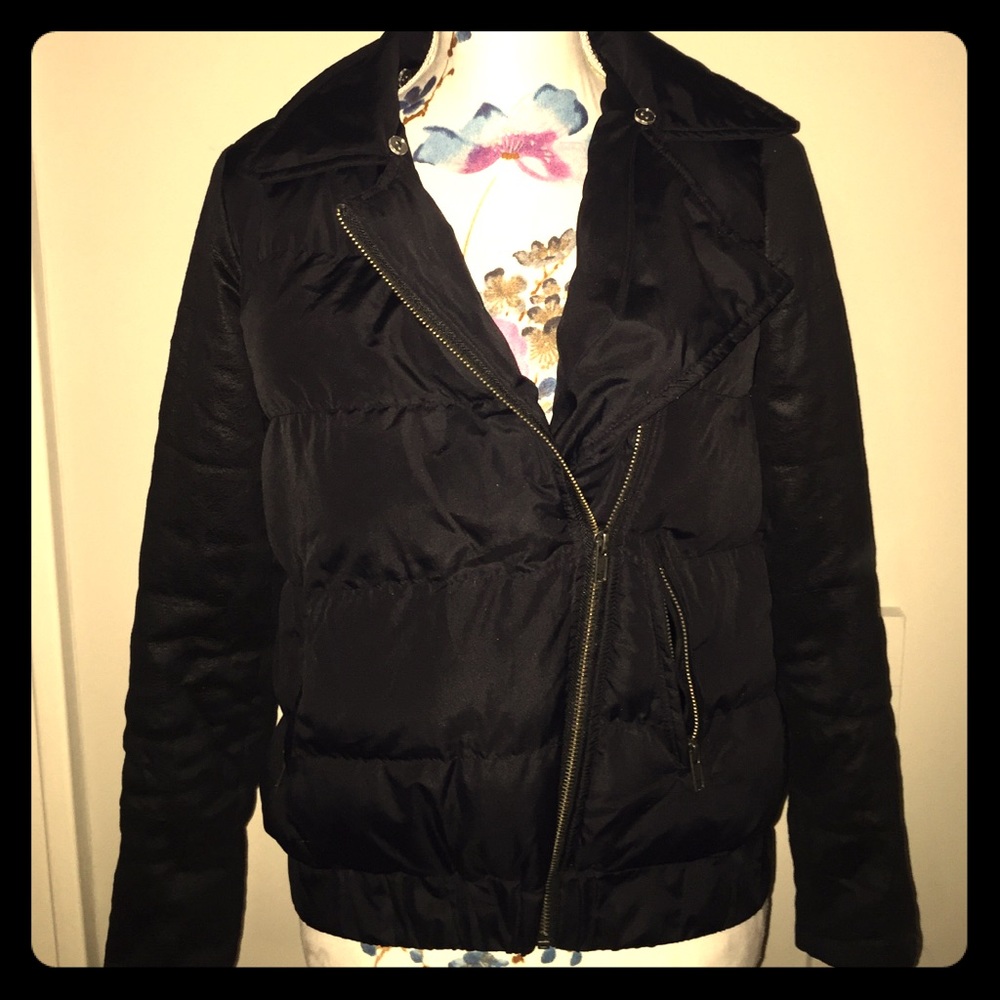 Puffer Bomber Jacket w/Sleeve Detail